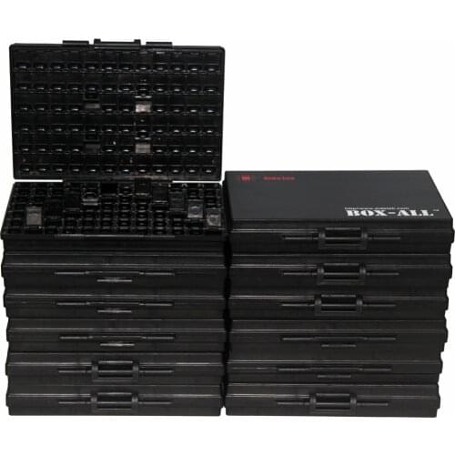 AideTek 12 BOX- ESD Safe SMD IC Box W/144 Bins Anti-statics SMD SMT Organizer Transistor Diode 12BOXALLAS