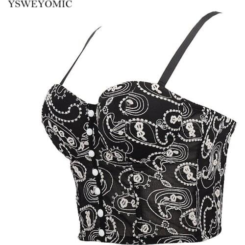 Soft Printing Material Push Up Womens Bustier Corset Wedding Party Cropped Top Vest Plus Size 2020 new style