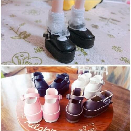 1 Pair Fashion Cute 1/6 Leather Blyth Doll Shoes for Licca Azone momoko Barbies Doll Clothes Accessories