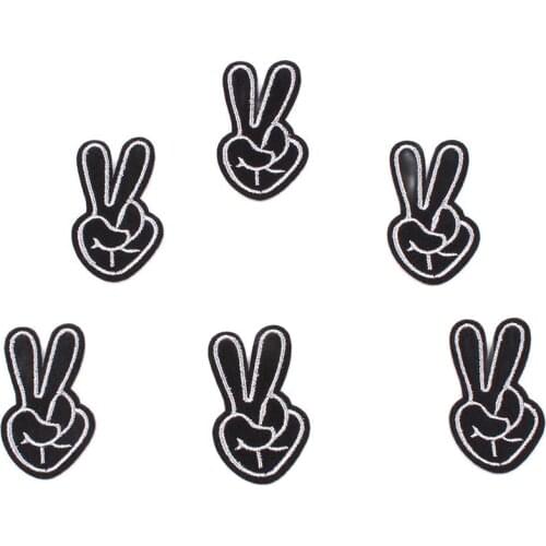 10PCS Iron On Gesture Stickers DIY Garments Appliques Sewing Hand Patches Handmade Jeans Bags Coats Motif Badg Apparel Patches