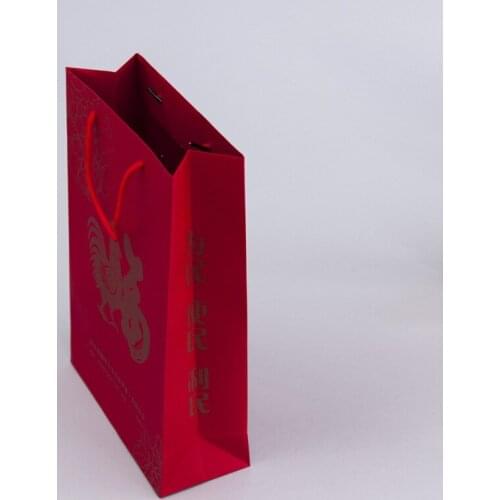 1000pcs/Red Card Tote Bag Custom Packaging Bag Custom Clothing Craft Gift Bag Custom Logo Speciality Paper Bag