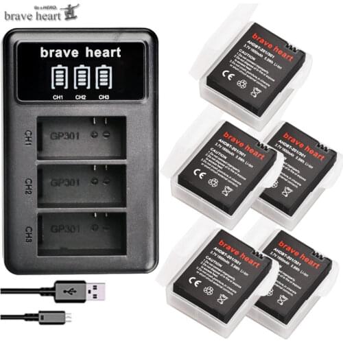 3.7v 1600mAh Go Pro Hero 3 3+ gopro3 gopro 3 Hero3+ battery with case + LCD DUAL USB charger for Gopro hero 3 3+ camera