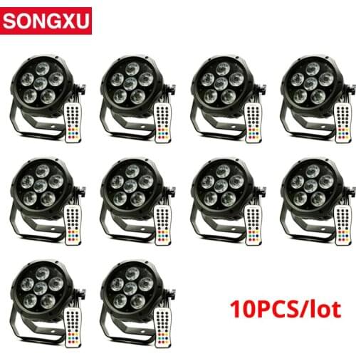 6x18W Waterproof IP65 High Brightness Battery Power LED Flat Par Light with Wireless DMX for Wedding DJ Concert 10pcs/SX-G3035A