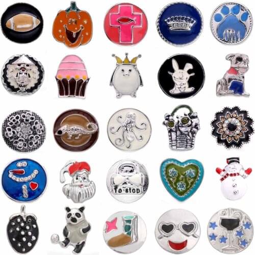 5pcs/lot DIY Crystal Metal Snap Buttons Jewelry Christmas Gift Snowman Santa Fit 18mm Snap Jewelry DIY Bracelet
