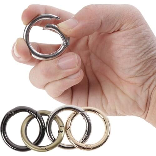 5pcs DIY Metal Keychain Ring Circle Keyring Hook Bag Spring Snap Buckle Handbag Purse Accessories