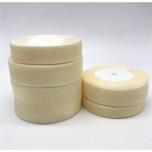 50Yards 10mm-50mm Cream Organza Ribbon Bow Hair Party Wedding Christmas Decoration DIY Gift Wrapping
