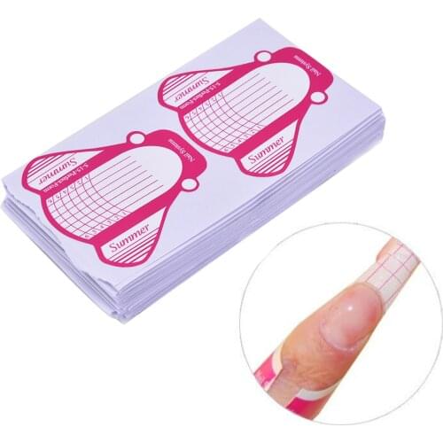 AACAR 100 Pcs Nail Stilletto Shape Forms for Nail Tips Extension Nail Forms Guide