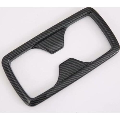 ABS Chrome/Carbon Fiber Car Rear Seat Water Cup Holder Frame Cover Trim For Toyota Harrier Venza 2020 2021 Car Accessories
