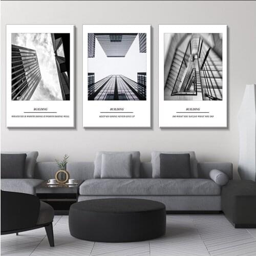 Abstract Architectural Poster, Modern Simple Black-and-white Style Canvas Painting, Photography HD Painting, Printing Waterproof