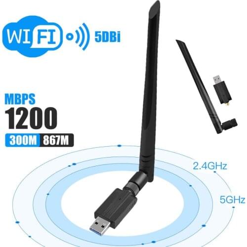 Hannord WiFi Adapter AC1200M Dual Band 5G/2.4GHz Wireless USB Adapter Network Card Wifi Receiver USB Ethernet LAN Adapter for PC