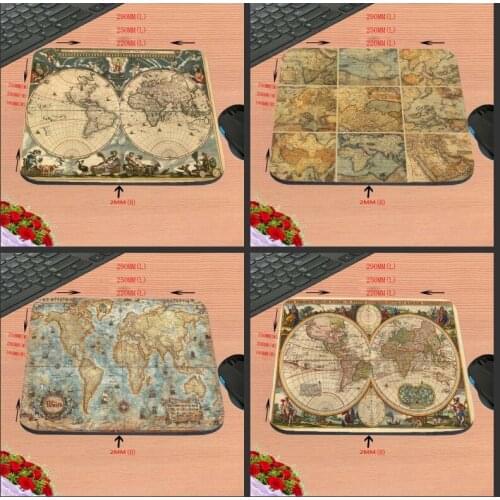 Antique Map of the world Hot Sell Design Anti-slip New Arrival Customized Rectangular Mouse Pad Computer PC Nice Gaming As Gift