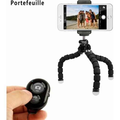Portefeuille Bluetooth Remote Shutter Flexible Octopus Mini Phone Tripod Stand Holder For iPhone 6S 7 Plus 8 X 6 Suporte Celular