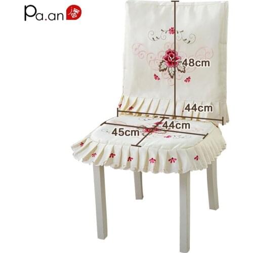 New Lace Embroidered Floral Chair Cushion Covers Set Dust Proof Cover for Chair Home Party Wedding Decoration High Quality