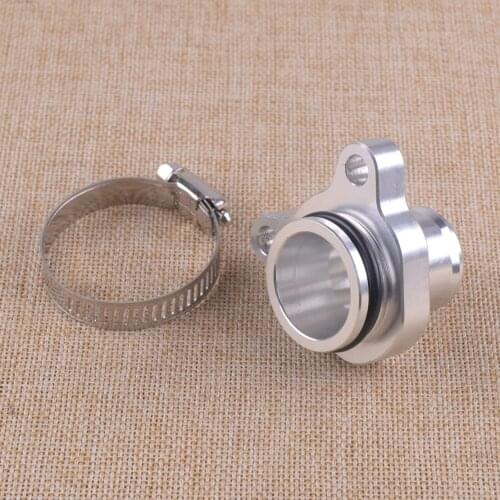 DWCX Silver Aluminum Coolant Water Hose Fitting Accessory Replacement w/ Clamp fit for BMW N54 335i 335 11537541992 11537544638