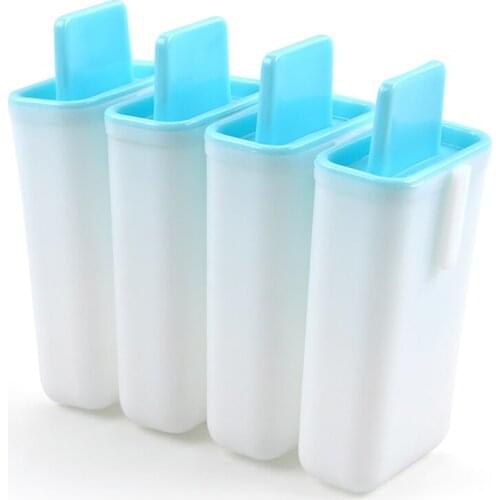 Popsicle Mould DIY Ice Cream Dessert Silicone 4-hole Home Kitchen Tools Kitchen DIY Ice Cream Popsicle Utensils