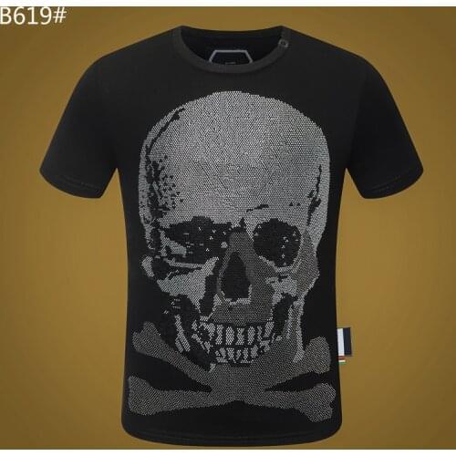 2020 New Italy Brand Men Round Neck Short Sleeve Fashion PP Skull T-shirt Man Cotton T-shirt Street Hip-Hop Hombre manga corta