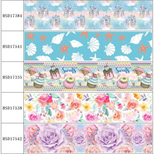 HSDRibbon free shipping 3" 75mm heat transfer printed hsd-design series Grosgrain Ribbon 50Yards/Roll