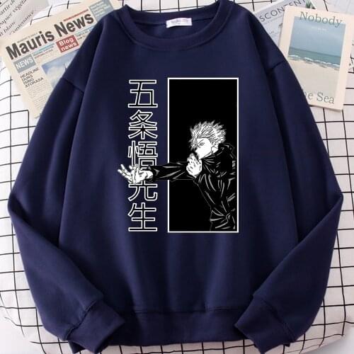 Jujutsu Kaisen Gojo Satoru Hoodies Anime Comics Clothing For Male Street Casual Style Tracksuit Autumn Loose Sweatshirt Mens