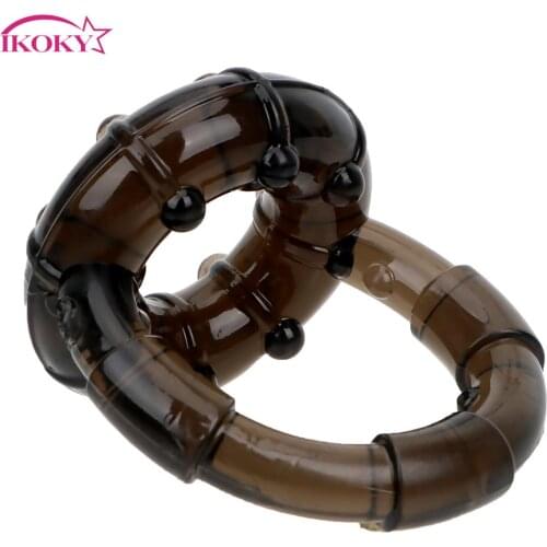 IKOKY Cock Ring Male Chastity Device Sex Toys for Men Delay Ejaculation Elasticity Erotic Penis Ring Male masturbation