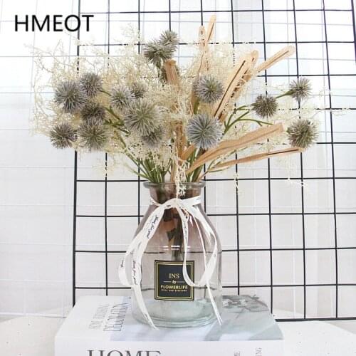 Thorn Ball Grass Artificial Flower Holding Bouquet Wedding Scene Layout Plants Wall Accessories Fake Flowers Garden Home Decor