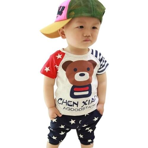Hot 2015 new Fashion Korean 100% cotton Summer one-sets clothing set 7-24 Months for baby clothing girls/ baby boys sets