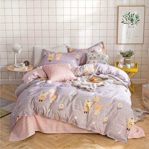 Home Textile Printed 3/4pcs Bedding Set Bed Cover Bed Sheet Duvet Cover Pillowcase Bed Linen Bedclothes Queen
