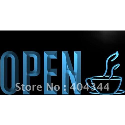 LK825- OPEN Coffee Cup Cafe Bar NR LED Neon Light Sign home decor crafts