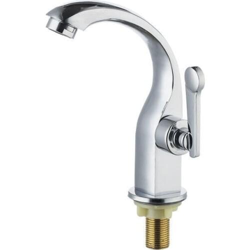 G1/2" Bathroom Faucet All Copper Basin Faucet Deck Mounted Sink Single Cold Single Handle Faucet Corrosion Resistant Faucet