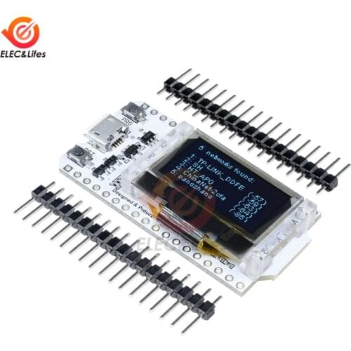 Micro USB ESP32 ESP-32 CP2102 Serial Wireless WiFi Bluetooth Development Board 0.96'' OLED Display WiFi Module 32M Flash 3.3V-7V