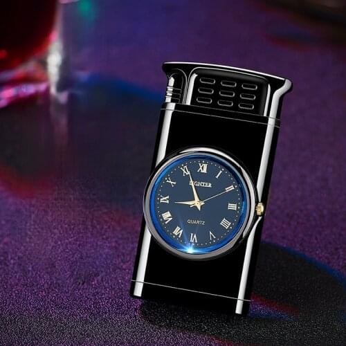 European Style Watch Lighter Creative Electronic Watch Inflatable Straight Lighter Smoking Accessories for Weed Gadgets for Men