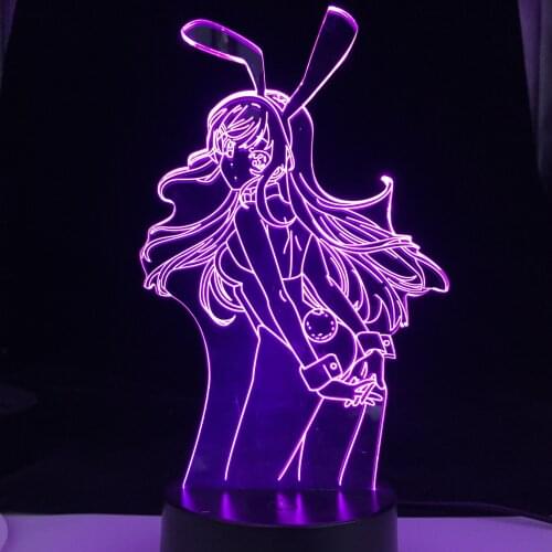 New Led Night Light Zero Two Figure Table 3d Lamp for Bed Room Decor Light Anime Waifu Gift Darling In The Franxx Zero Two Lamp
