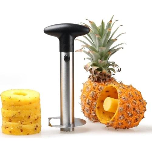 LMETJMA Premium Pineapple Corer Stainless Steel Pineapple Corer Slicer Thicker Premium Peeler Cutter Kitchen Gadget KC0243
