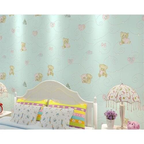 Beibehang papel de parede Childrens bedroom bedroom non-woven fine embossed cartoon wallpaper hudas beauty bebang