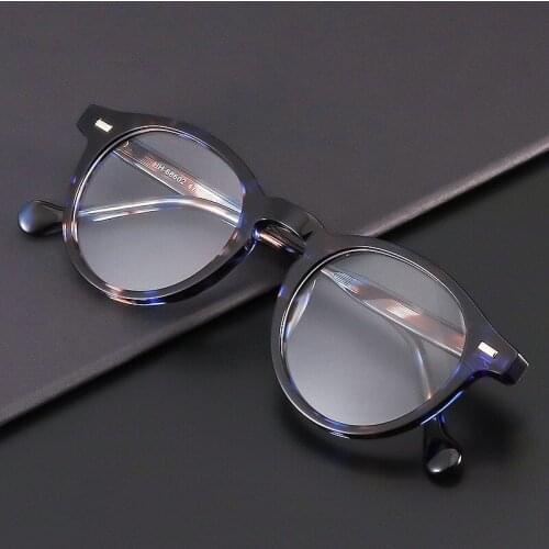 Rockjoy Acetate Eyeglasses Frames Women Male Oval Glasses Men Plain Spectacles for Prescription Reading Optical Lens Black