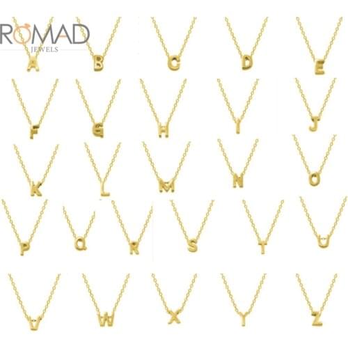 ROMAD 925 Sterling Silver Necklace Women Letter Pendant Necklace For Women Alphabet Collares Mujer Fine Jewelry Bijoux Femme