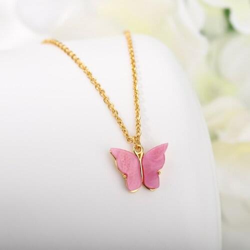 Find Me Cute Butterfly Pendant Necklace Women Simple Alloy Clavicle Necklace 2020 Summer New Jewelry Fashion Accessories