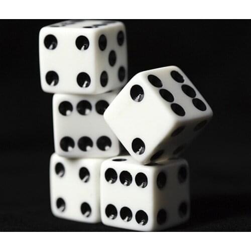 50PCS White Dice Plastic Standard Environmental Toy Accessories Table Playing Games Six Sided Decider Hexahedron Gaming Dice