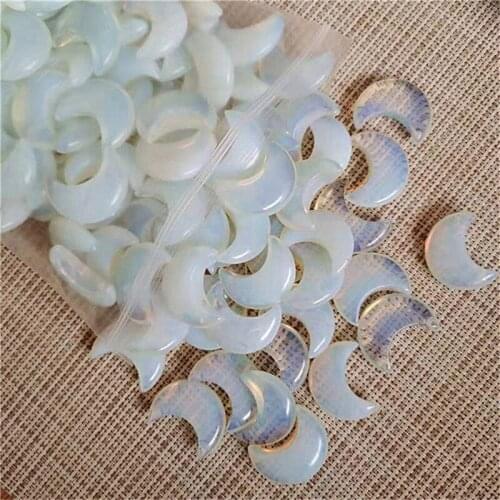 Polished quartz opal Moon Shaped Meditation Crystals Healing Stones for home decoration