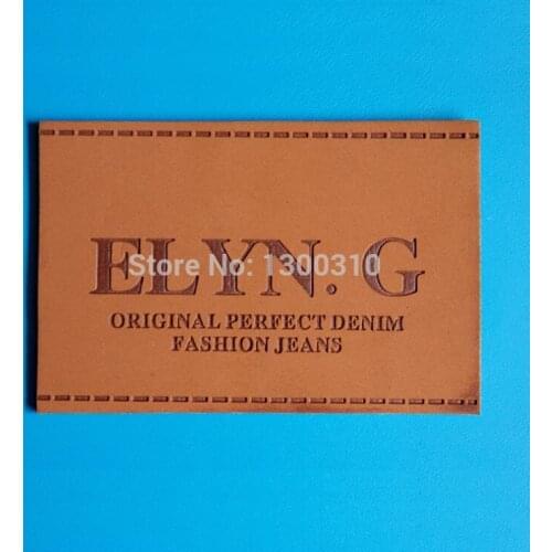 Custom leather embossed patch custom leather woggles labels tags with high quality cheap factory price free design free shipping