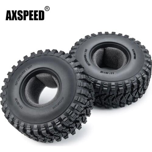 AXSPEED 2.2 inch Rubber Beadlock Wheel Tires for Axial Wraith 90018 RR10 1/10 RC Crawler Car Universal Wear-resisting Tire