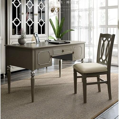 American light luxury solid wood desk study furniture combination set all solid wood household writing desk