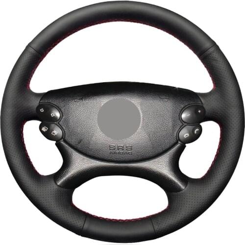 Hand-stitched Black PU Faux Leather Car Steering Wheel Cover for Mercedes-Benz W211 E-Class E230 E280 E350 CLS-Class CLS350