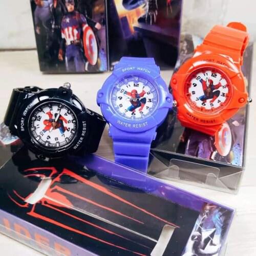 Marvel Spiderman Cartoons Silicone Childrens Watch lovely jelly Analog quartz watch boy girl Sports and leisure wrist watch
