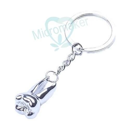Silver Teeth Keychain Dentist Decoration Key Chains Stainless Steel Tooth Model Shape Dental Clinic Small Gift