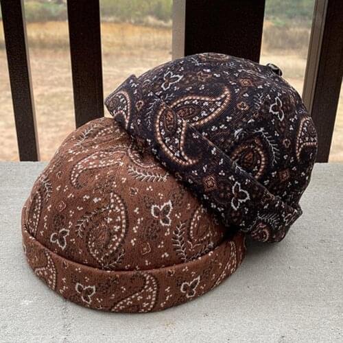 Unisex Retro Flower Hat Cotton Hip-hop Beanie Adjustable Beret Cap Headwear Cap New Street Dance Hip Hop Hat Spring Autumn Hat