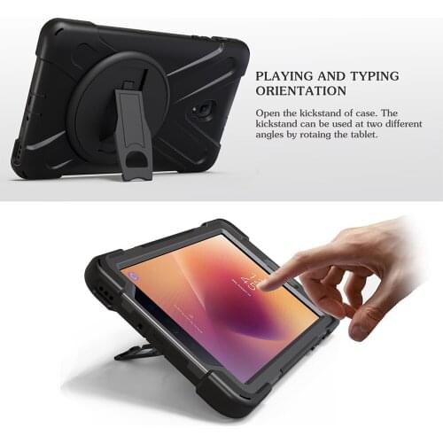 Tablet Cover For Samsung Galaxy Tab A 8.0 2017 T380 T385 SM-T385 Case Silicon PC Kickstand stand funda With Wrist+Shoulder Strap