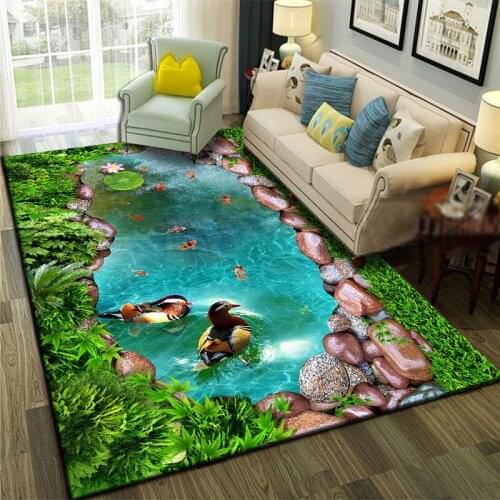 Nordic Forest 3D Printing Carpets for Living Room Bedroom Area Rug Bathroom Kitchen Antiskid Door Mat Jungle Style Custom Carpet