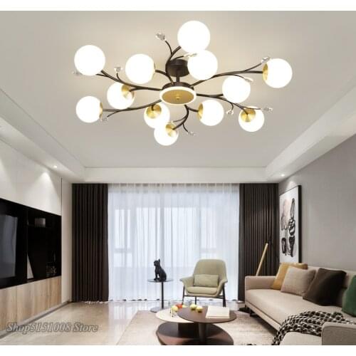 Modern chandelier Living room lamp minimalist atmosphere light luxury restaurant crystal Nordic decorative led ceiling lamps