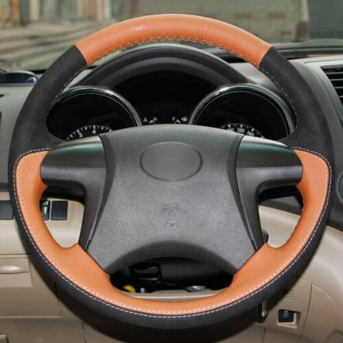 Top Leather Steering Wheel Cover For Toyota Highlander Hand-stitch Grip Cover hight quality Auto interior car accessories