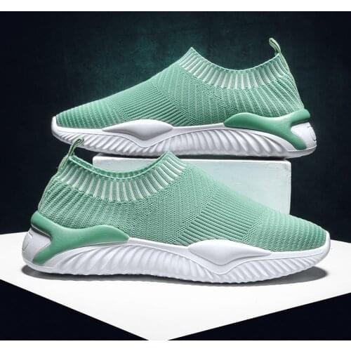 Summer Men Casual Shoes Men Knit Comfortable Weaving Shoes For Men BreathableSock Shoes Walking Footwear